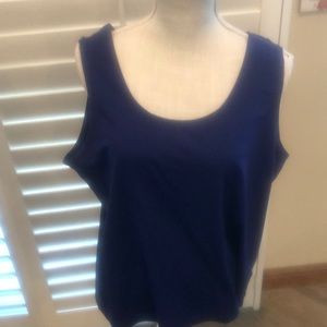 Chico’s tank top. Purple/blue color. Great basic. Excellent condition. Washable